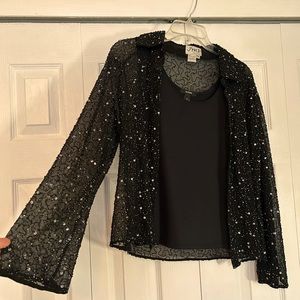 Fancy black sequined blouse